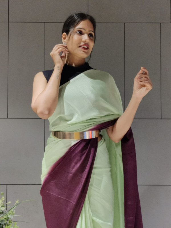 Party Style Ready To Wear Saree With Blouse Piece